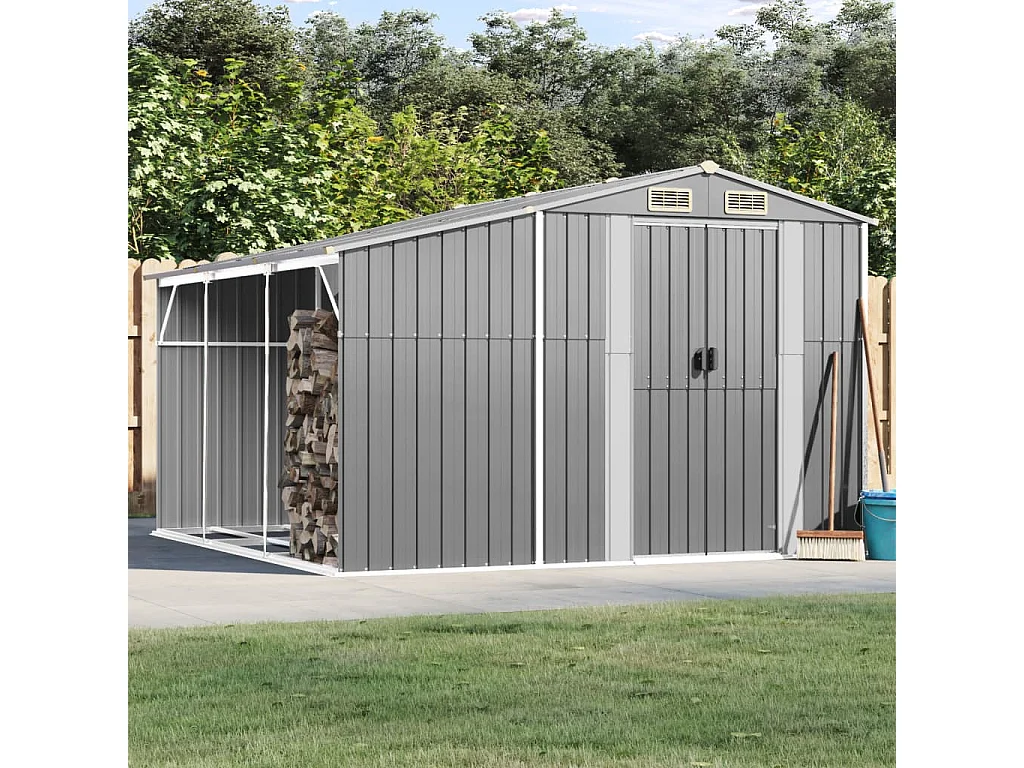 Lakeville  Abri de jardin gris 277x279x179 cm acier galvanisé