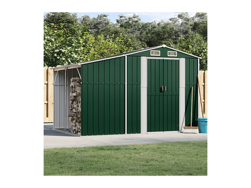 Lakeville  Abri de jardin vert 277x192,5x179 cm acier galvanisé