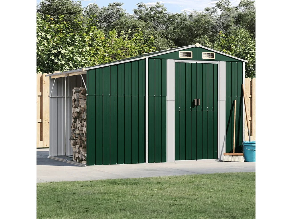 Lakeville  Abri de jardin vert 277x192,5x179 cm acier galvanisé