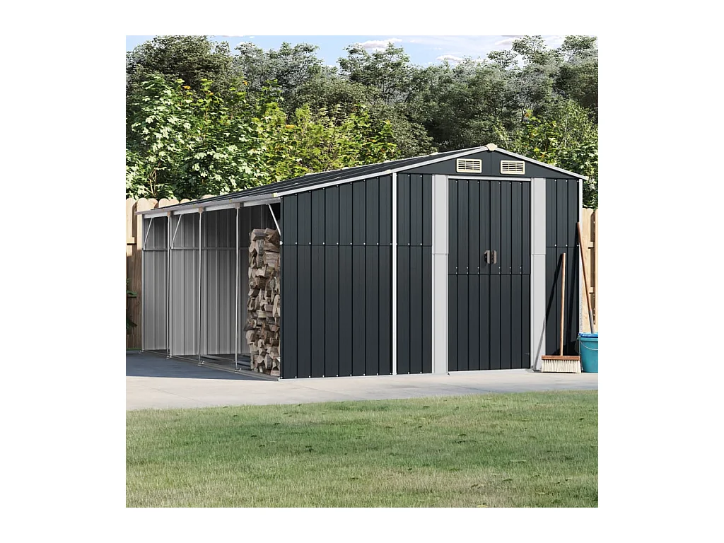 Lakeville  Abri de jardin anthracite 277x365,5x179 cm acier galvanisé