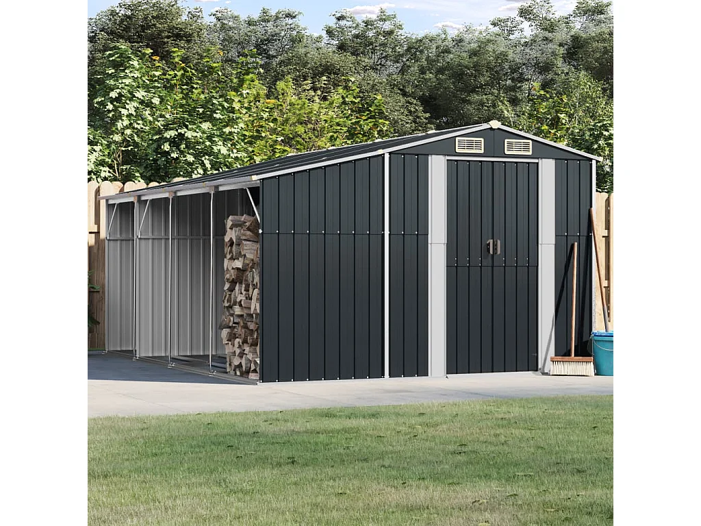 Lakeville  Abri de jardin anthracite 277x365,5x179 cm acier galvanisé