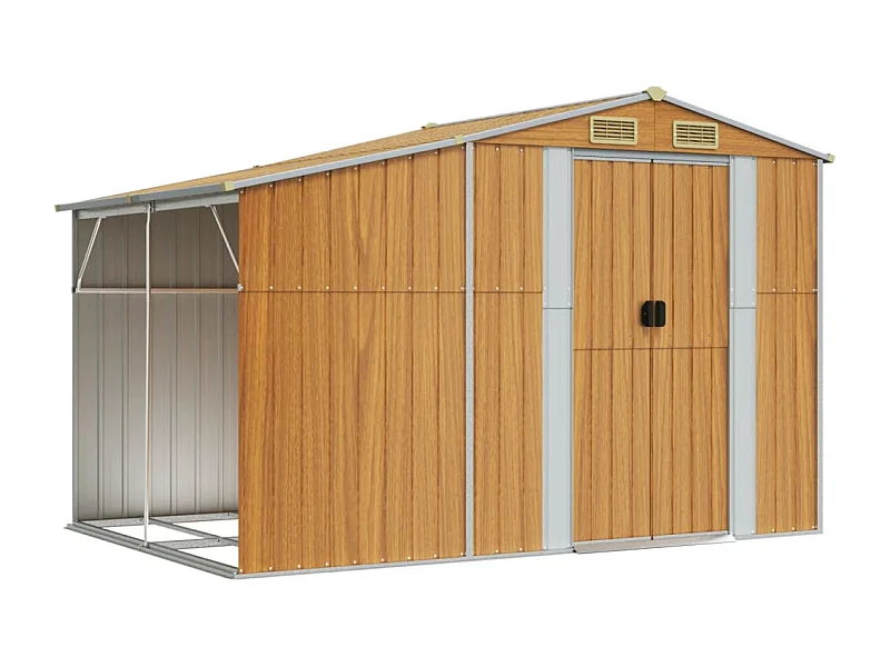 Lakeville  Abri de jardin marron clair 277x192,5x179 cm acier galvanisé