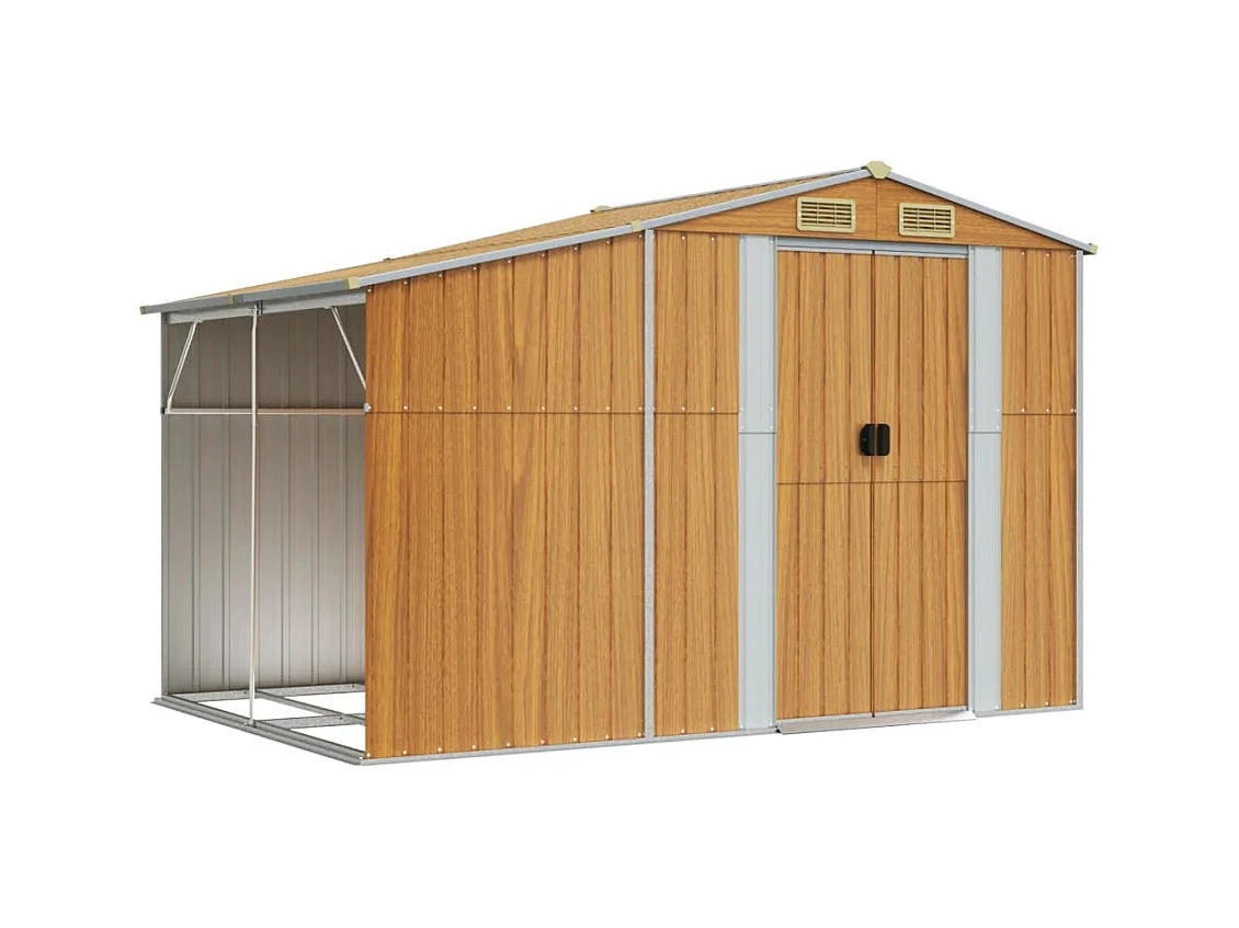 Lakeville  Abri de jardin marron clair 277x192,5x179 cm acier galvanisé