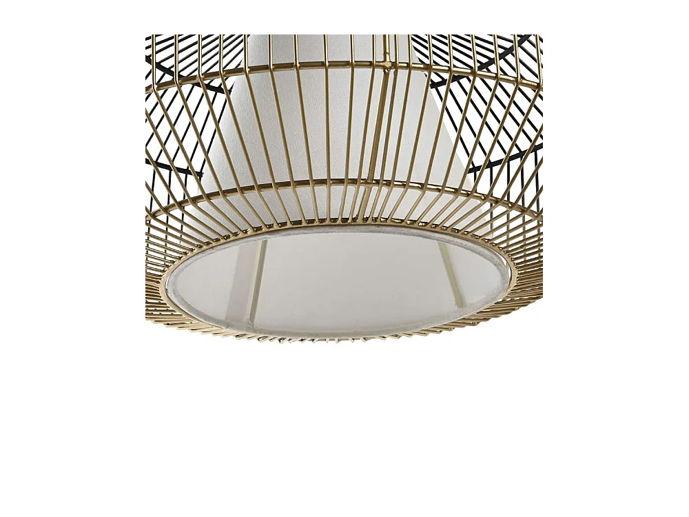 Lámpara de techo de 23x42x42 cm de hierro en forma de jaula en color dorado y negro Idara