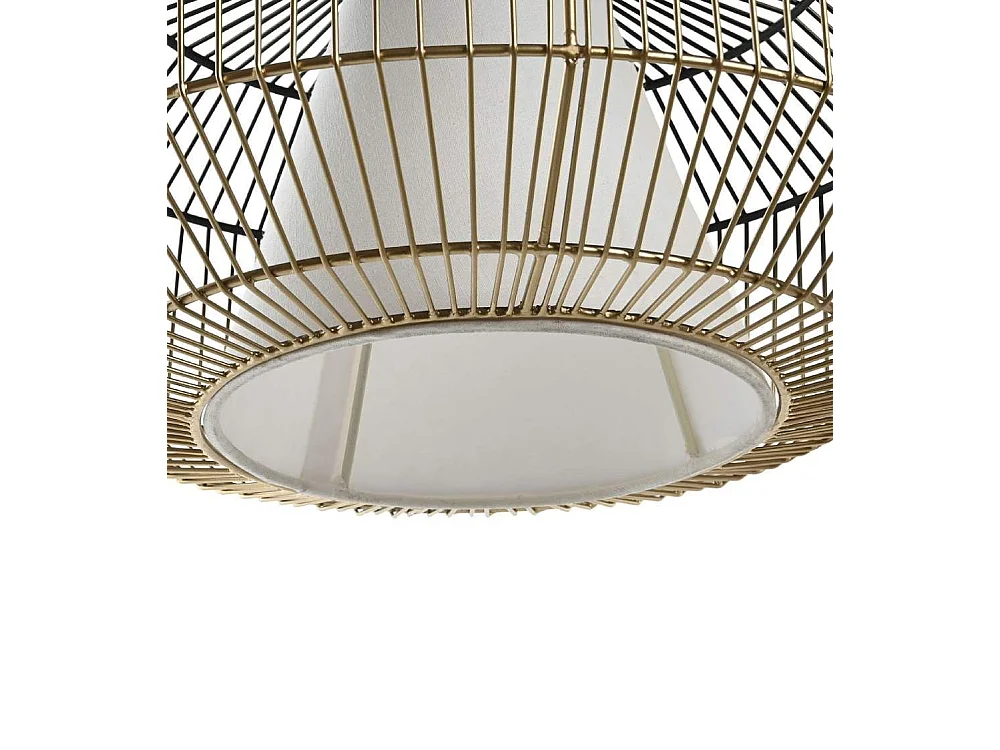 Lámpara de techo de 23x42x42 cm de hierro en forma de jaula en color dorado y negro Idara