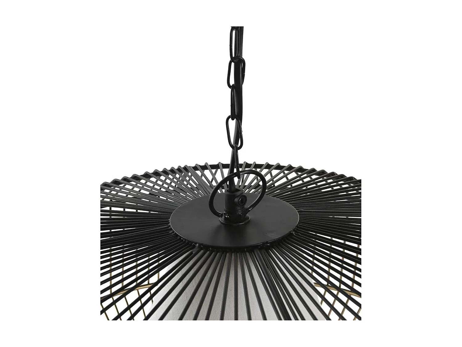 Lámpara de techo de 23x42x42 cm de hierro en forma de jaula en color dorado y negro Idara