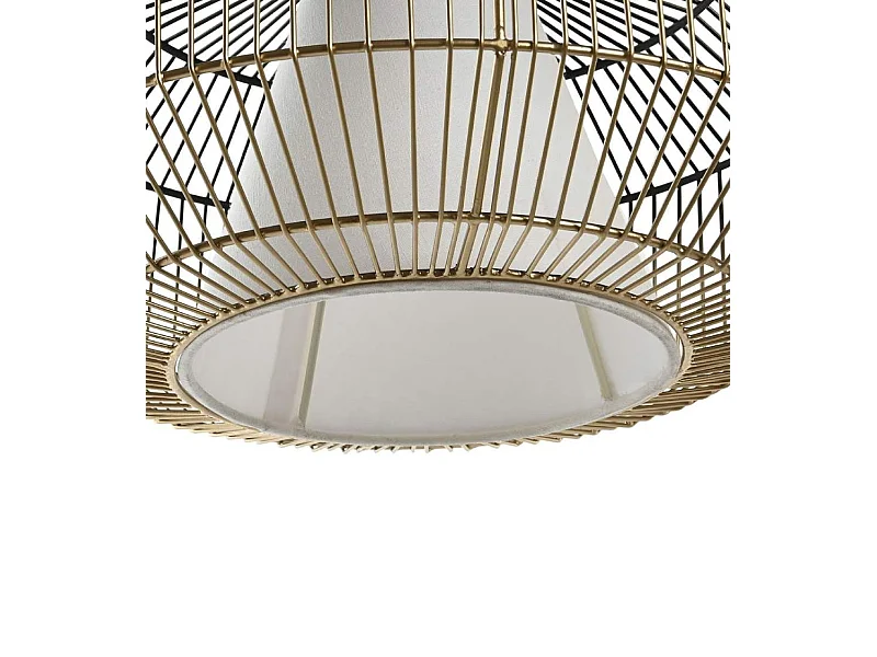 Lámpara de techo de 23x42x42 cm de hierro en forma de jaula en color dorado y negro Idara