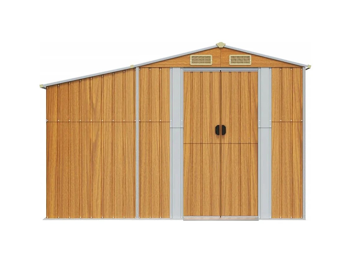 Lakeville  Abri de jardin marron clair 277x365,5x179 cm acier galvanisé