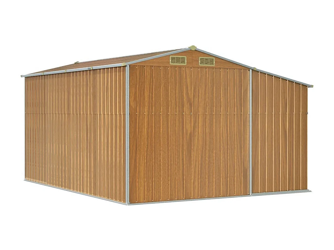 Lakeville  Abri de jardin marron clair 277x365,5x179 cm acier galvanisé