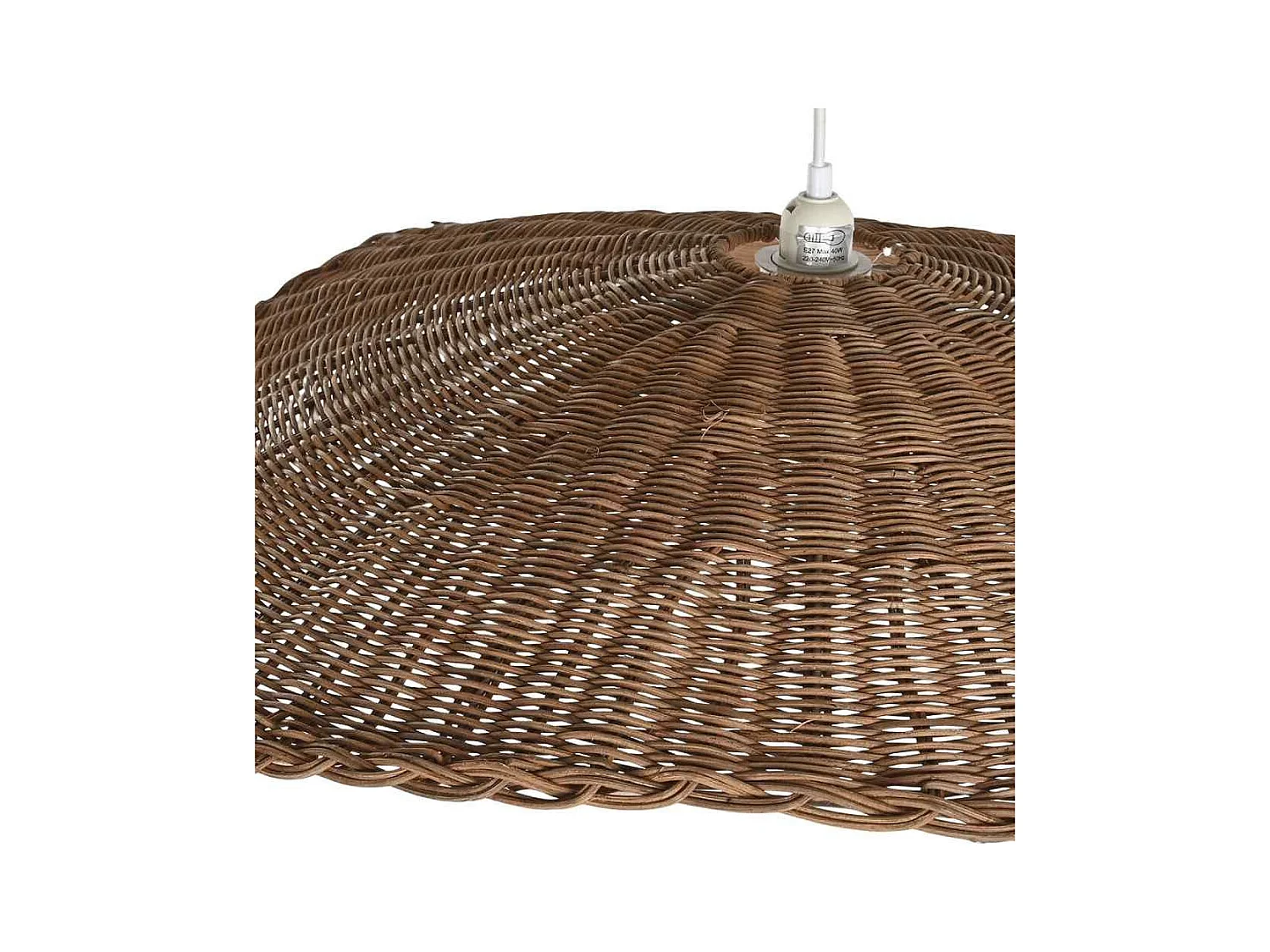 Lámpara de techo de 80x78,5x78,5 cm de ratán en forma redondeada en color marrón Ohana