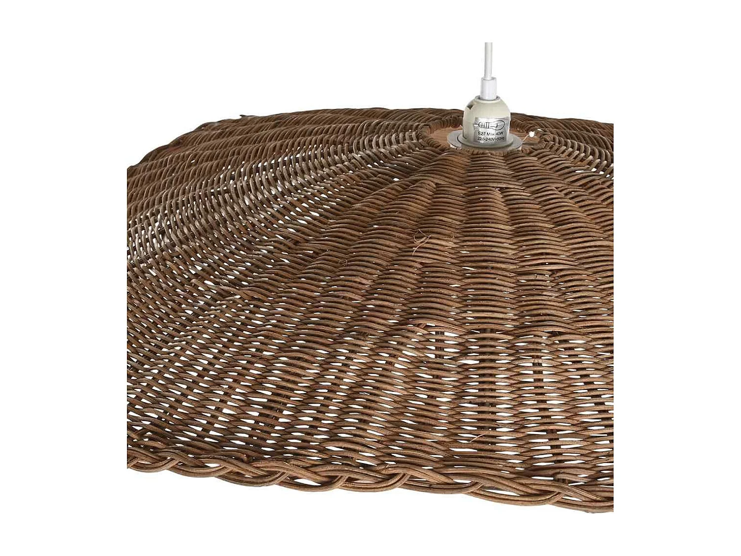 Lámpara de techo de 80x78,5x78,5 cm de ratán en forma redondeada en color marrón Ohana