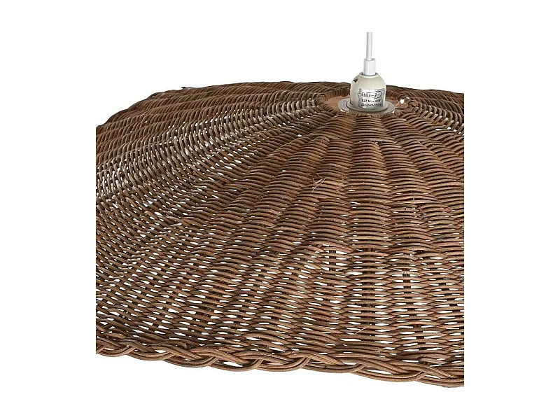 Lámpara de techo de 80x78,5x78,5 cm de ratán en forma redondeada en color marrón Ohana