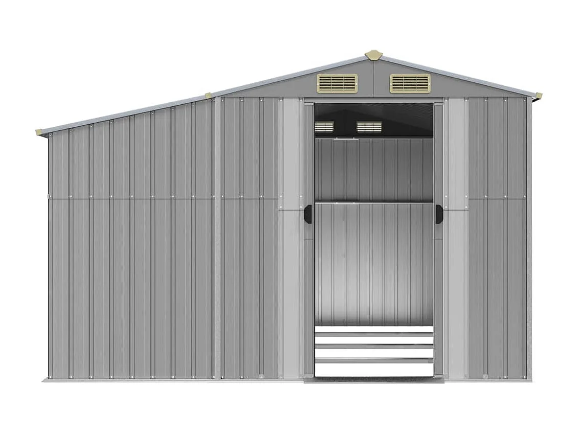 Lakeville  Abri de jardin gris 277x365,5x179 cm acier galvanisé