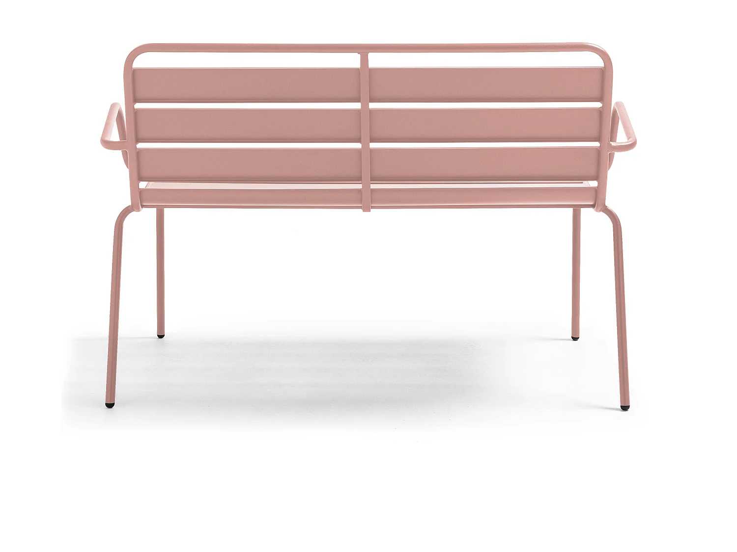 Banc de jardin en métal rose poudré - Palavas