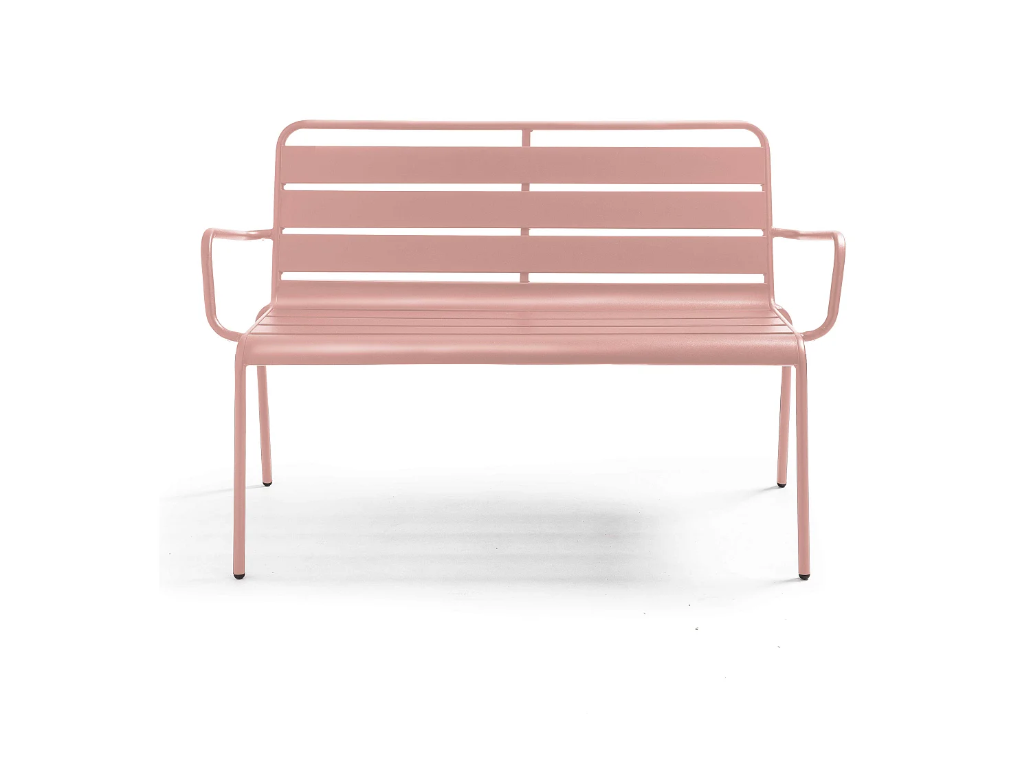 Banc de jardin en métal rose poudré - Palavas