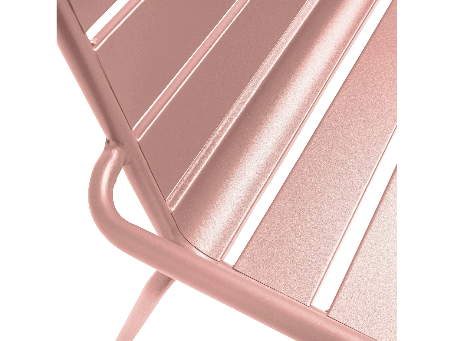 Banc de jardin en métal rose poudré - Palavas