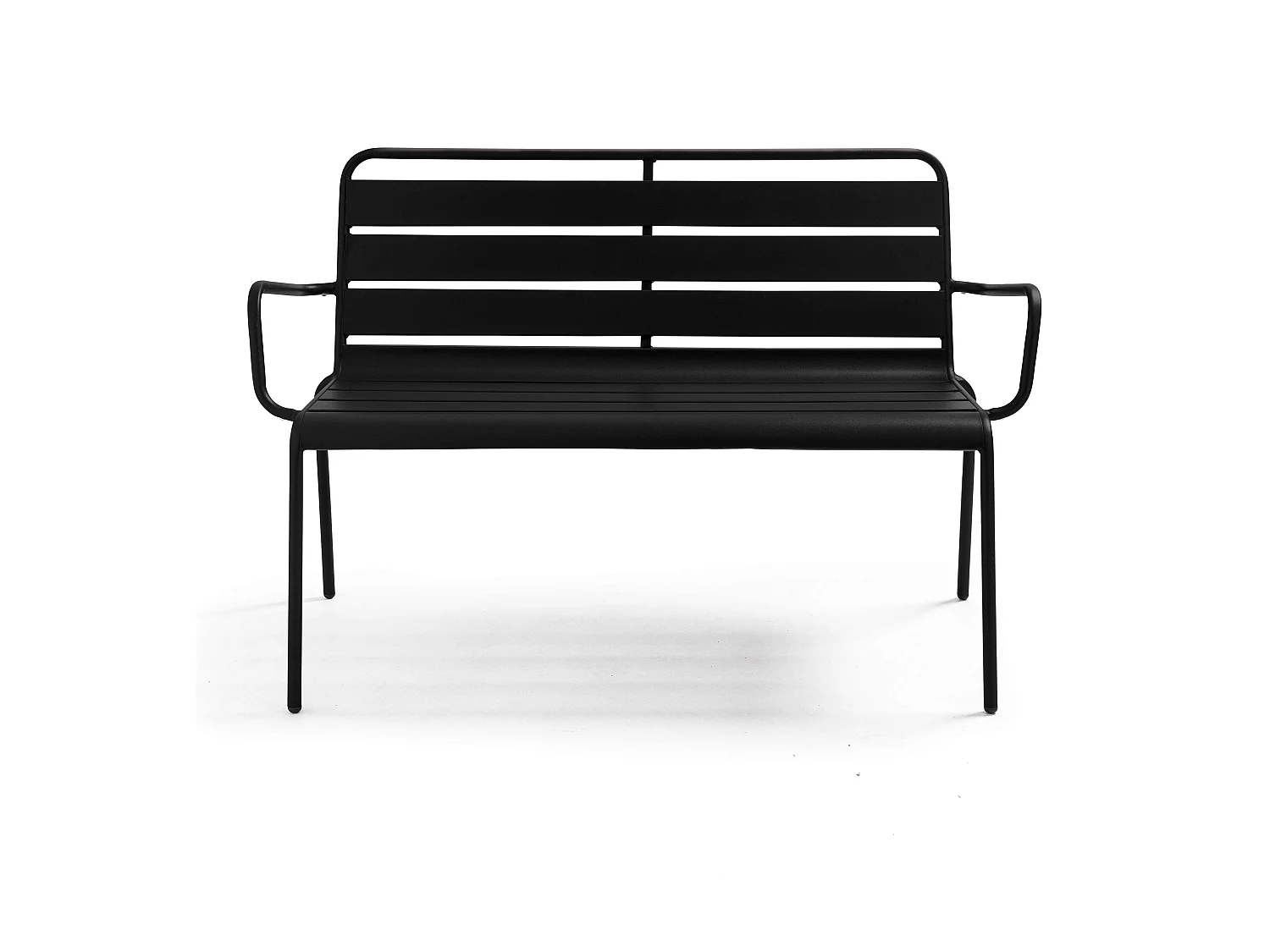 Banc de jardin en métal noir - Palavas