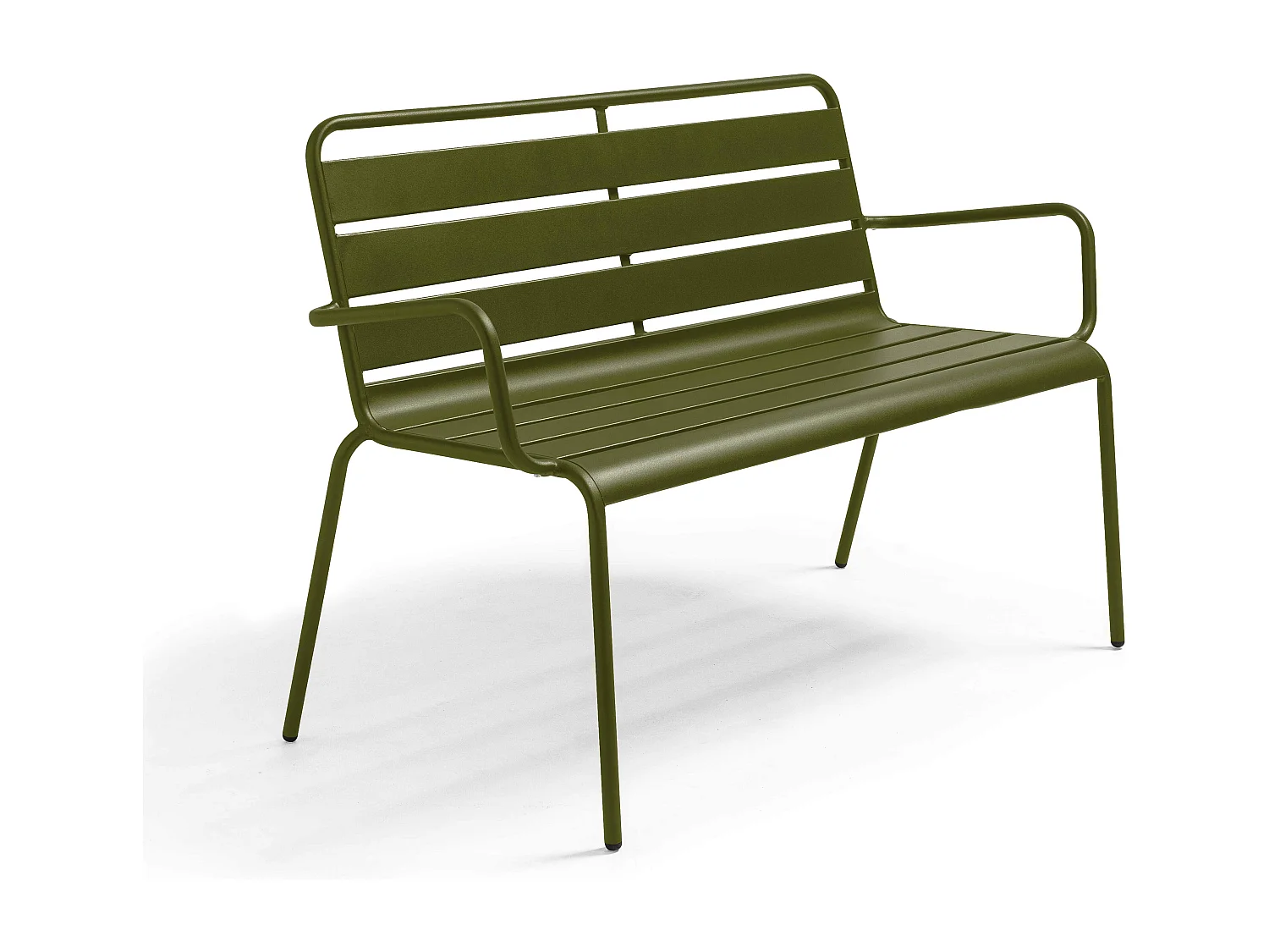 Banc de jardin en métal vert kaki - Palavas