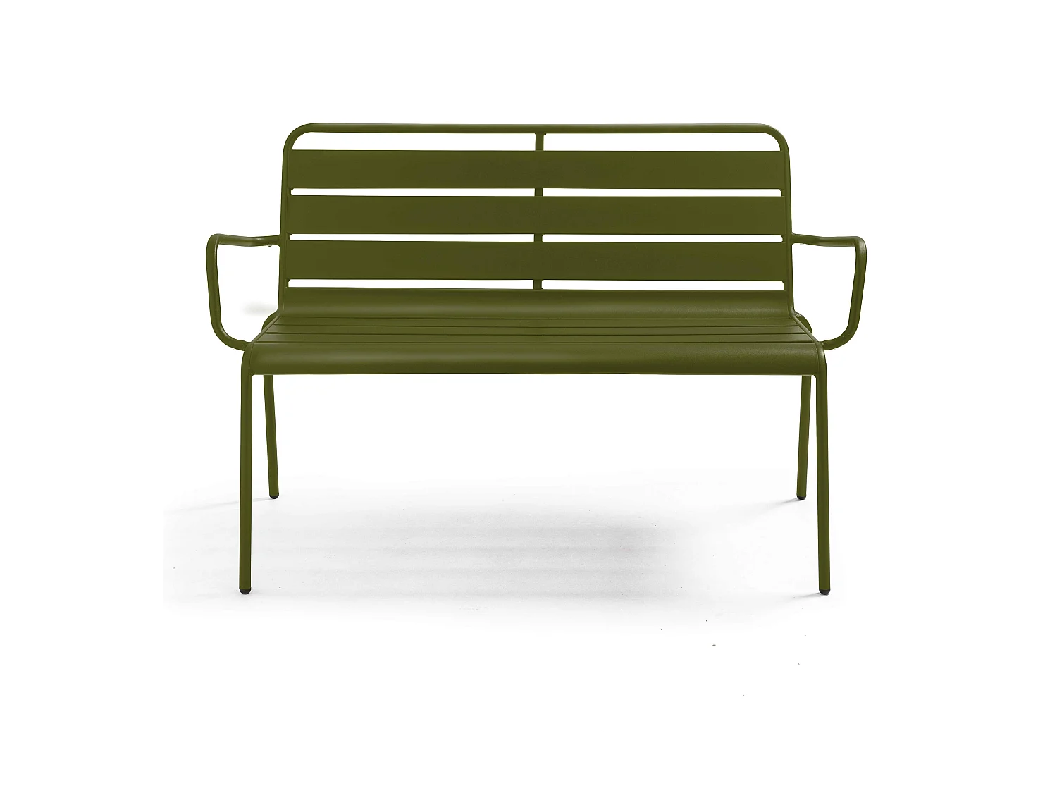 Banc de jardin en métal vert kaki - Palavas