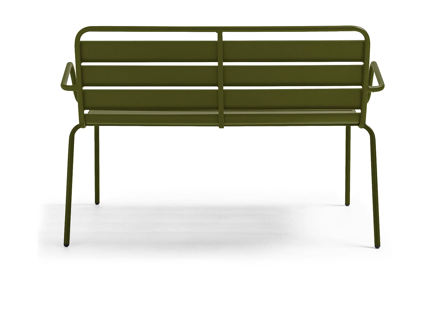 Banc de jardin en métal vert kaki - Palavas