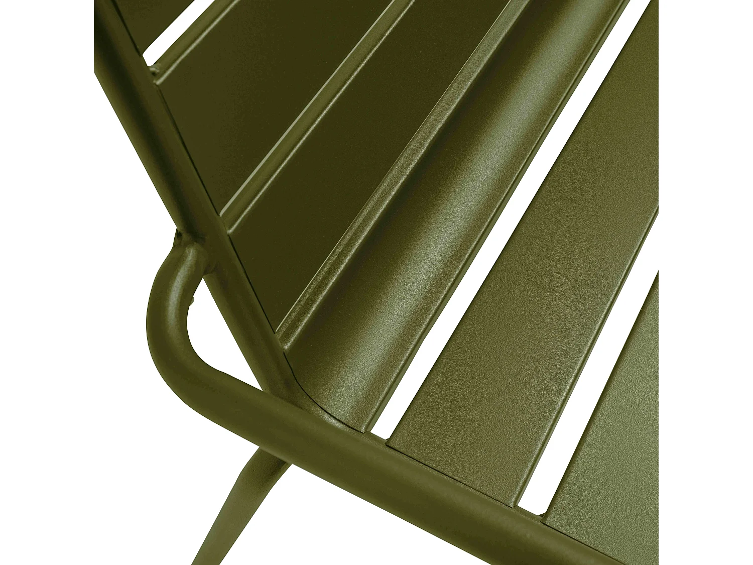 Banc de jardin en métal vert kaki - Palavas