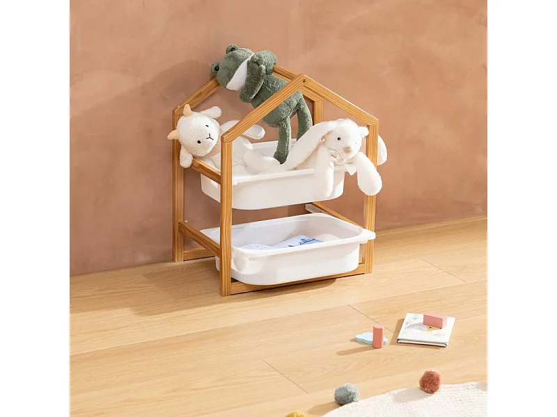 Meuble de Rangement 2 Bacs "Bako" 54cm Blanc