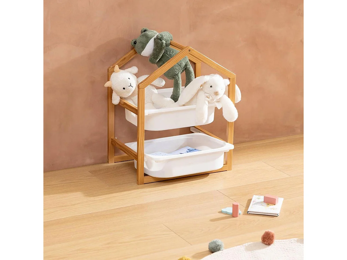 Meuble de Rangement 2 Bacs "Bako" 54cm Blanc