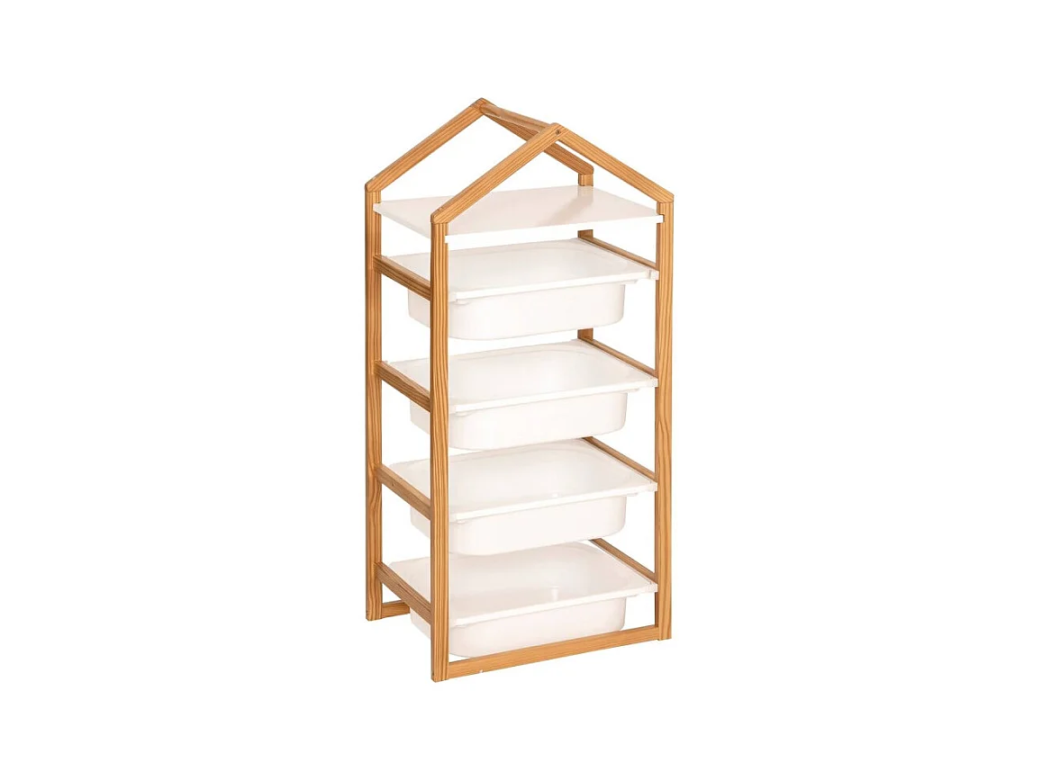 Meuble de Rangement 4 Bacs "Bako" 94cm Blanc