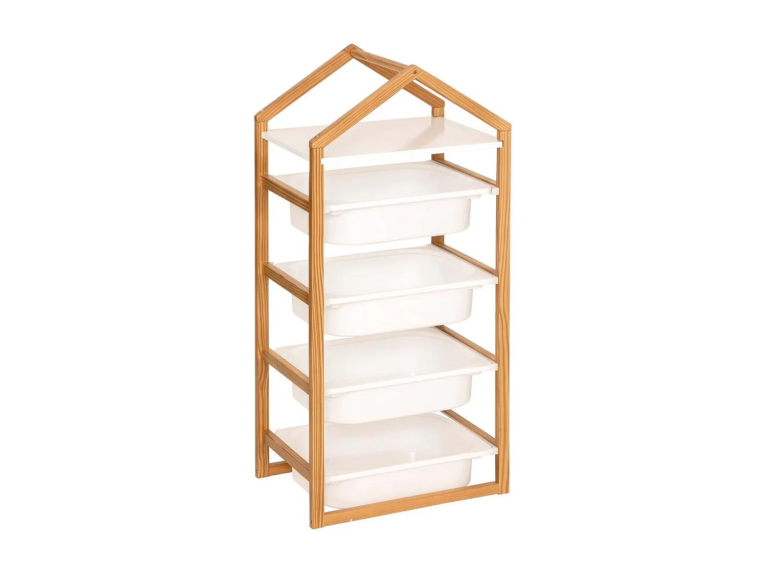 Meuble de Rangement 4 Bacs "Bako" 94cm Blanc