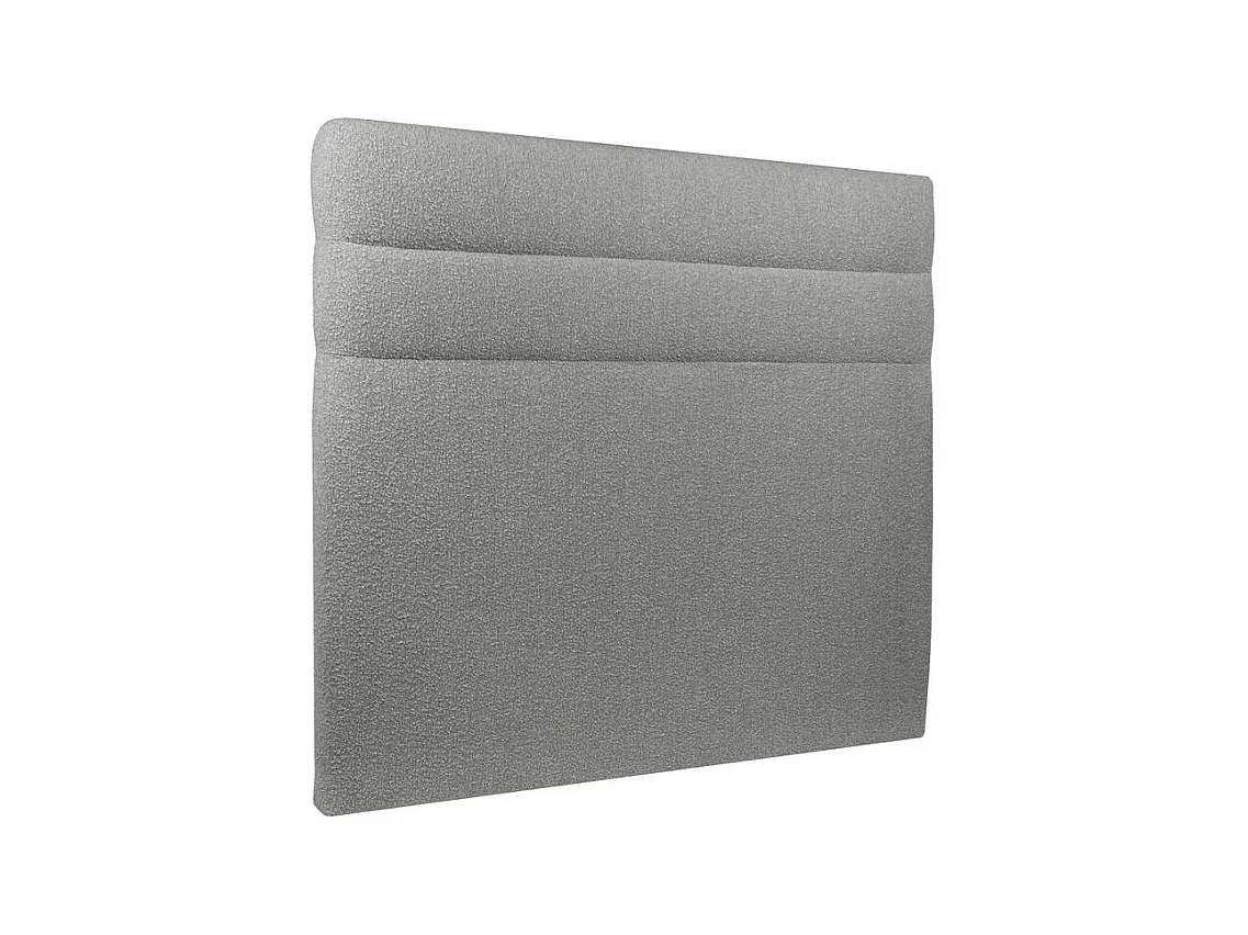 Lit coffre 140x200cm avec tête de lit lignes Bouclette Gris - Hauteur totale : 39cm