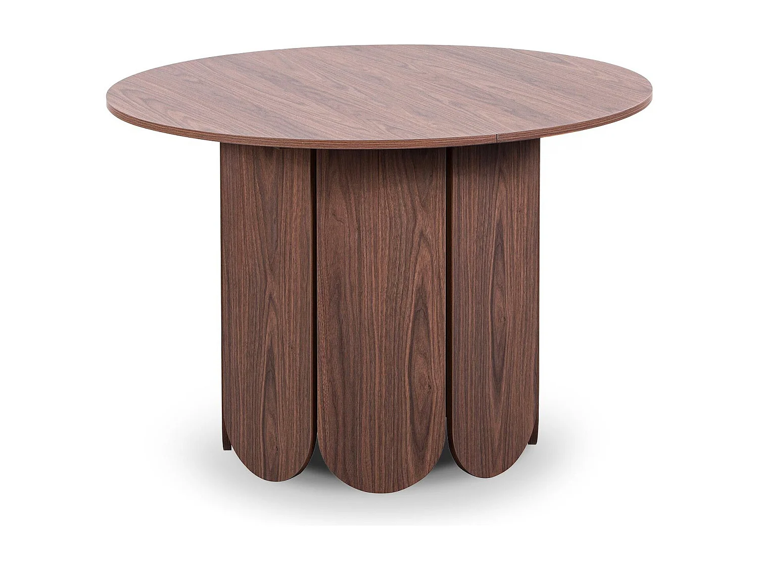 Table ronde style japandi extensible 310cm Tulipa rallonges intégrées Bois noisette