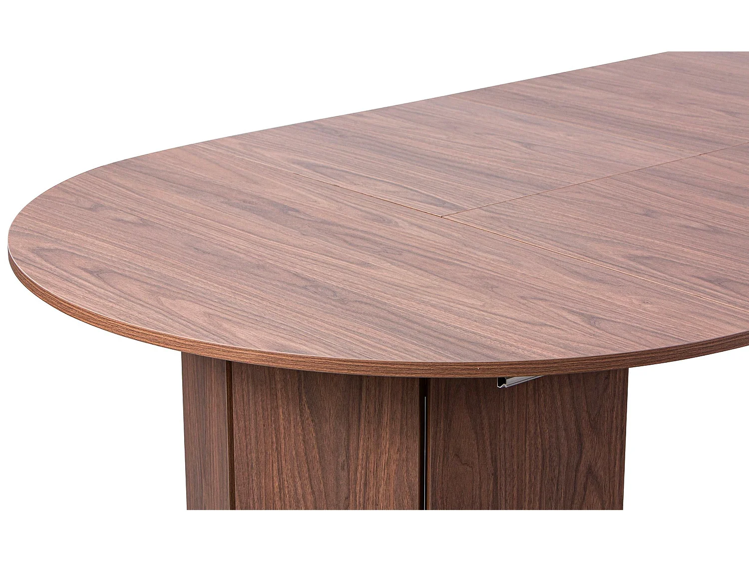 Table ronde style japandi extensible 310cm Tulipa rallonges intégrées Bois noisette