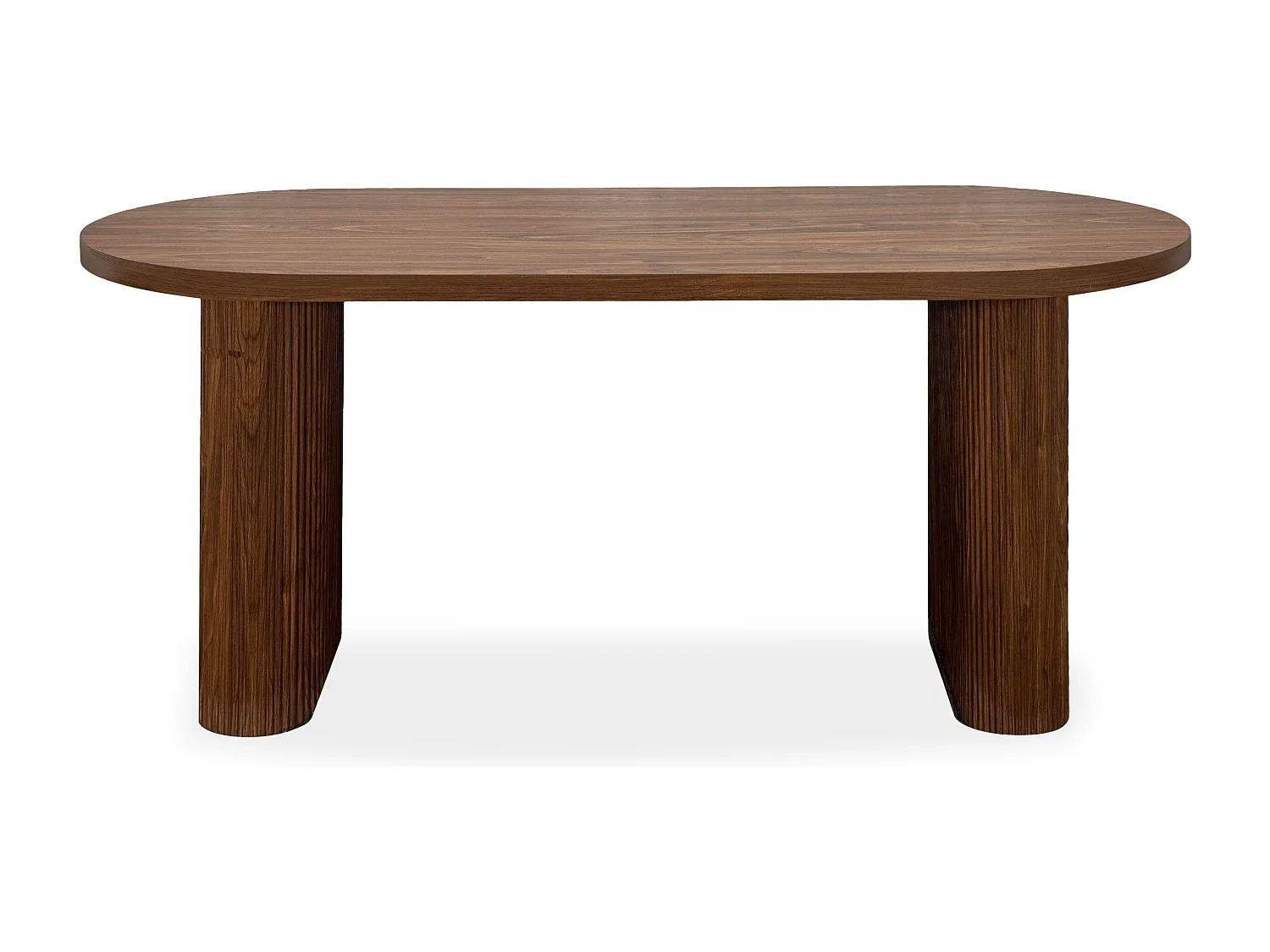 Table ovale Burundi avec pieds design style colonnes Bois Noyer