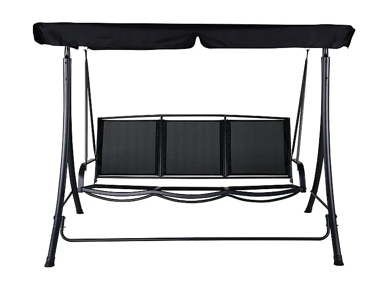 Madras hängendes Gartensofa 3 Pers. schwarz.