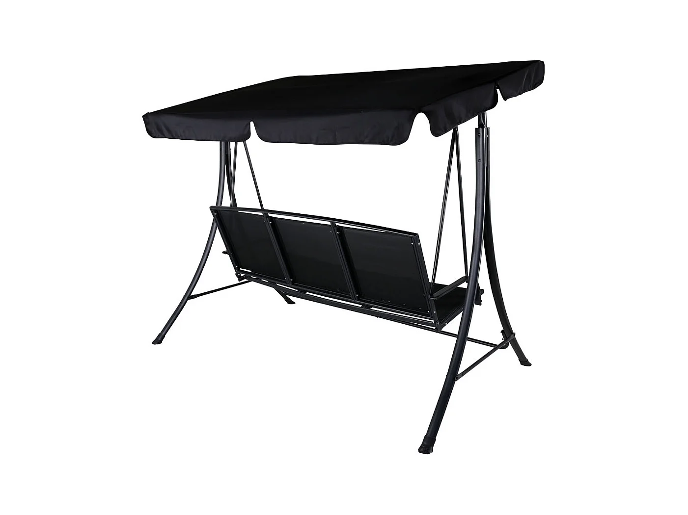 Madras hängendes Gartensofa 3 Pers. schwarz.