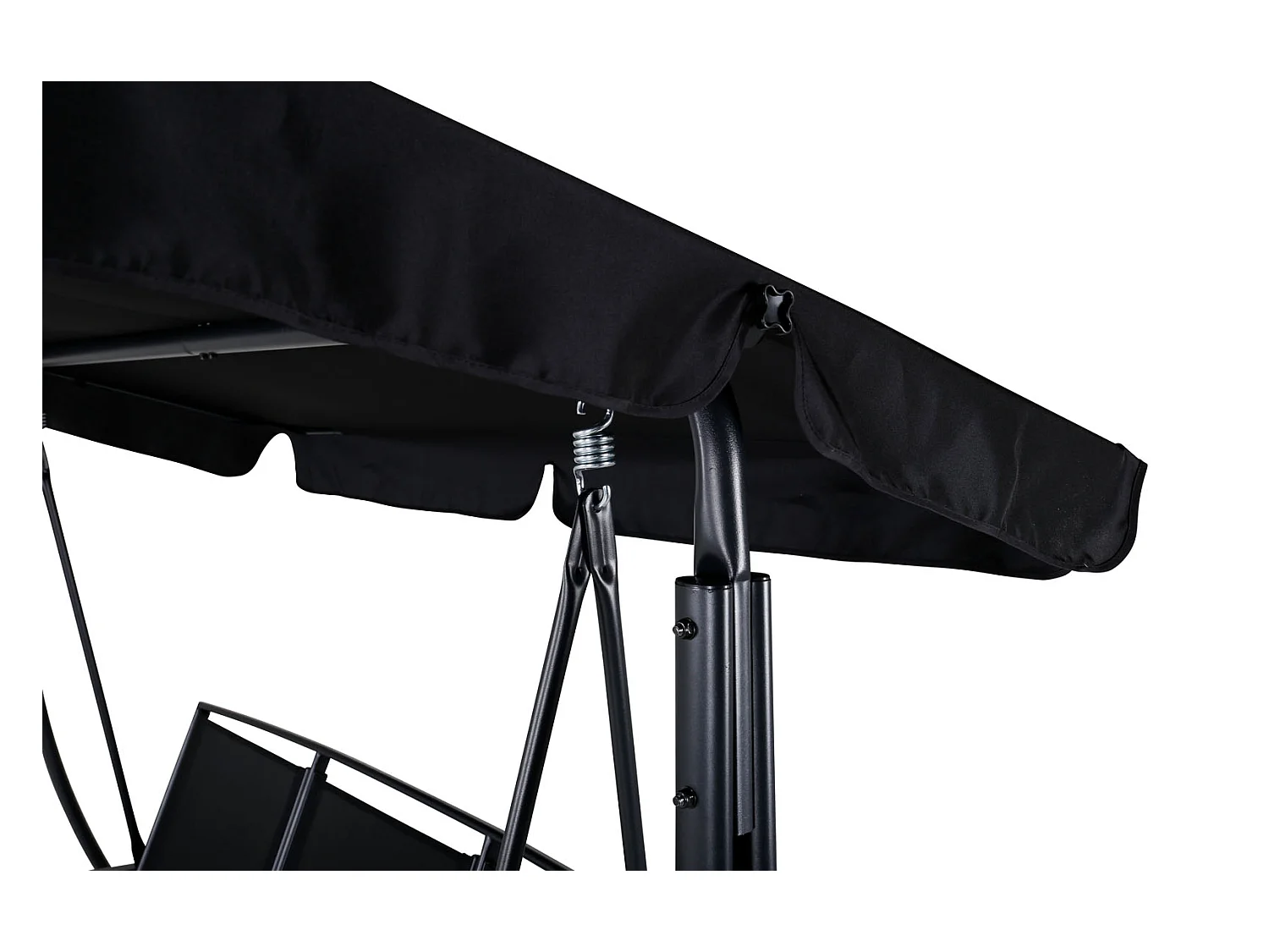 Madras hängendes Gartensofa 3 Pers. schwarz.