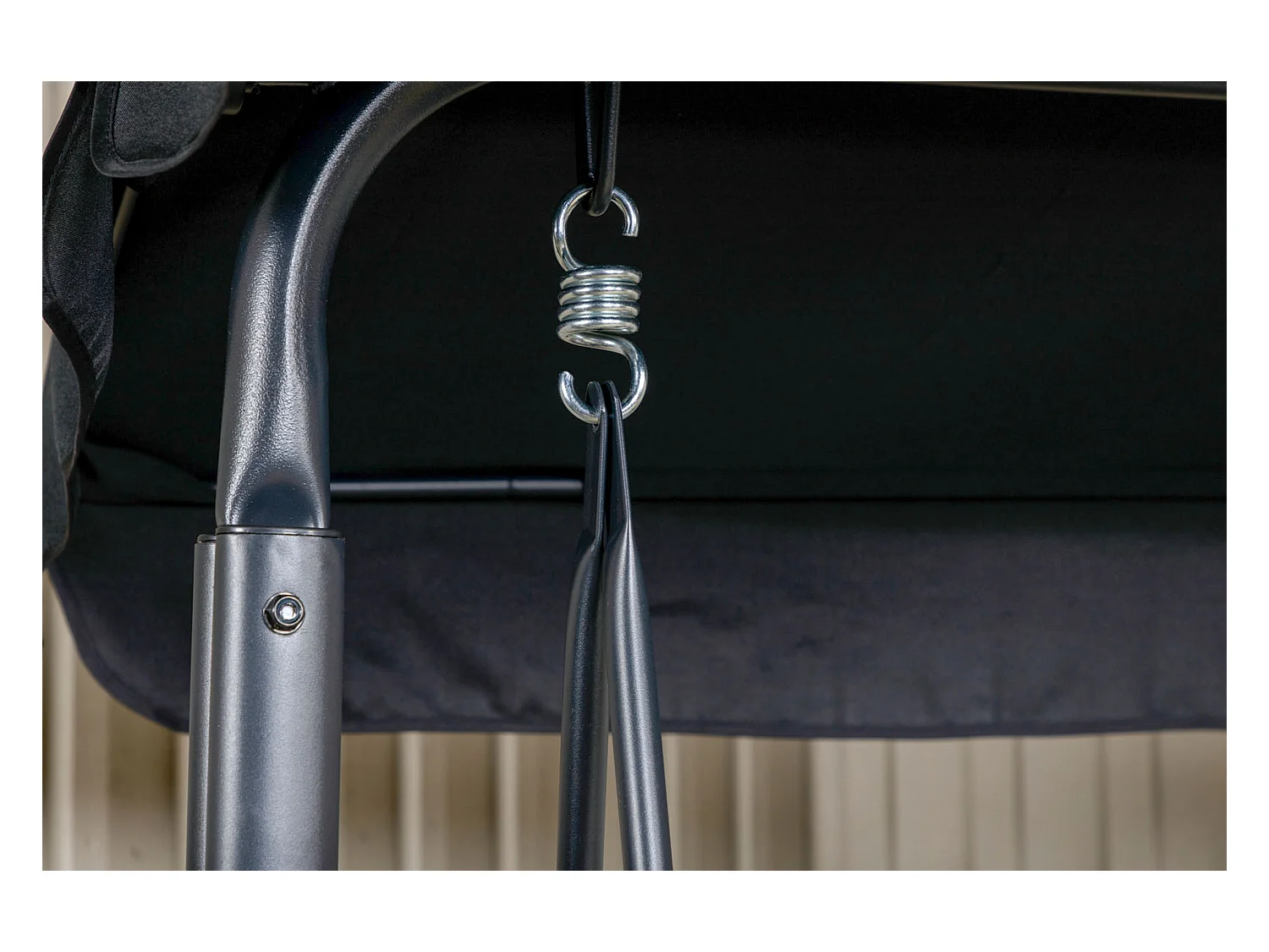 Madras hängendes Gartensofa 3 Pers. schwarz.