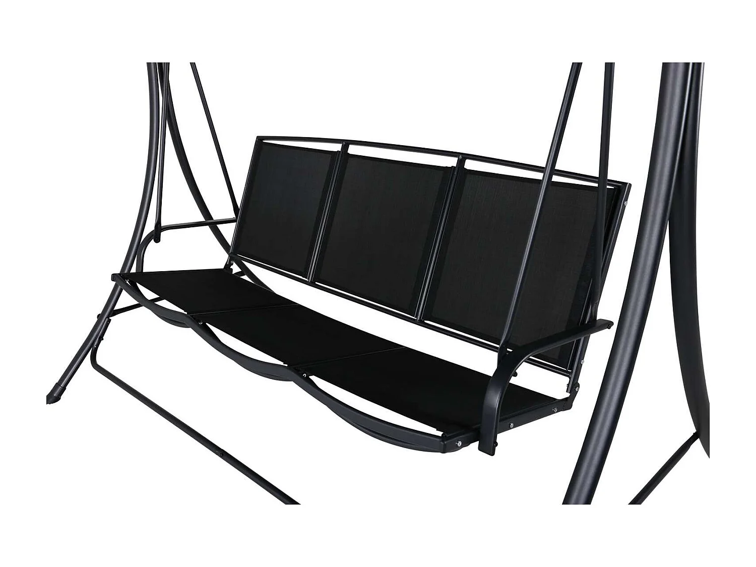 Madras hängendes Gartensofa 3 Pers. schwarz.