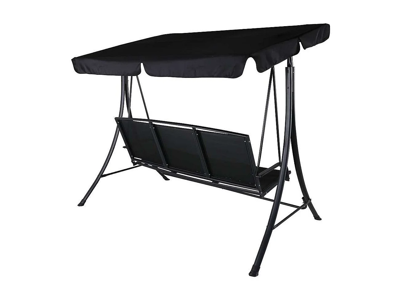 Madras hängendes Gartensofa 3 Pers. schwarz.