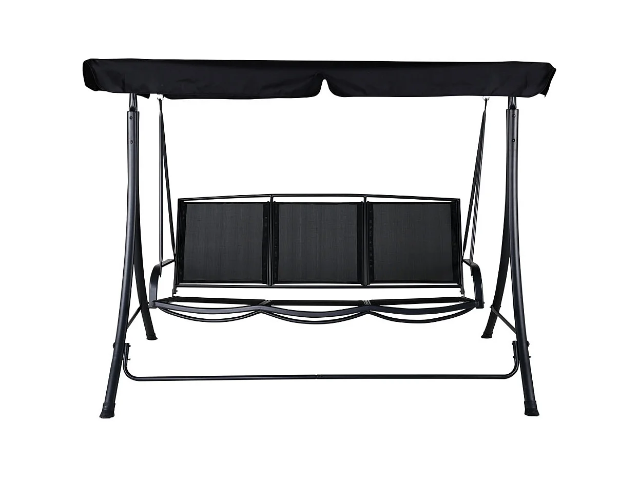 Balancelle de Jardin 3 Places "Madras" 160cm Noir
