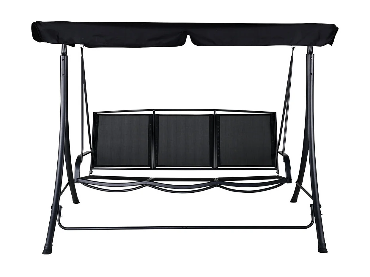Balancelle de Jardin 3 Places "Madras" 160cm Noir