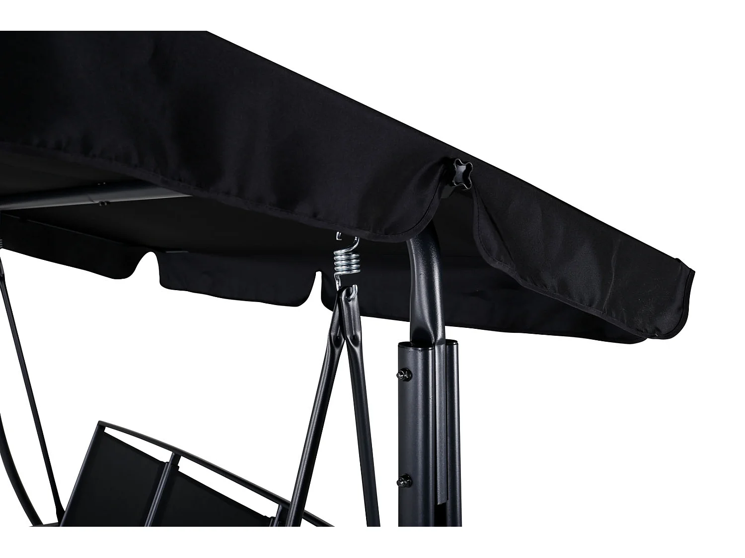 Balancelle de Jardin 3 Places "Madras" 160cm Noir