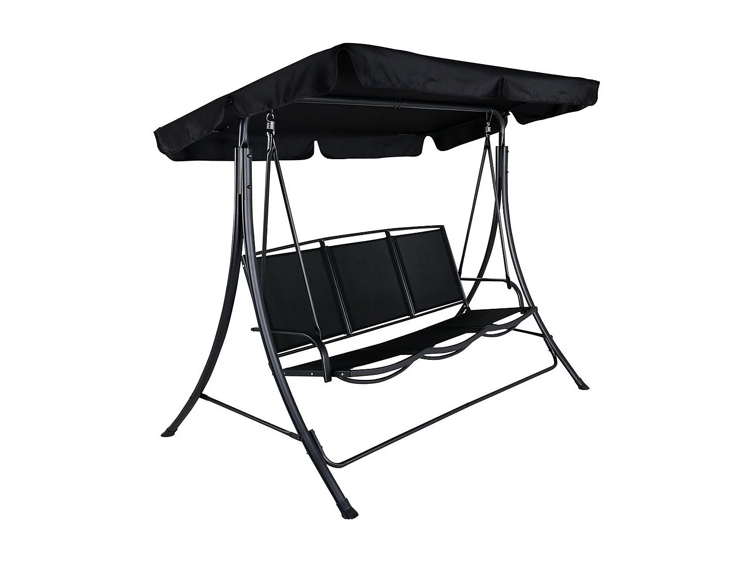 Balancelle de Jardin 3 Places "Madras" 160cm Noir