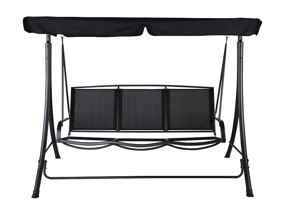 Balancelle de Jardin 3 Places "Madras" 160cm Noir
