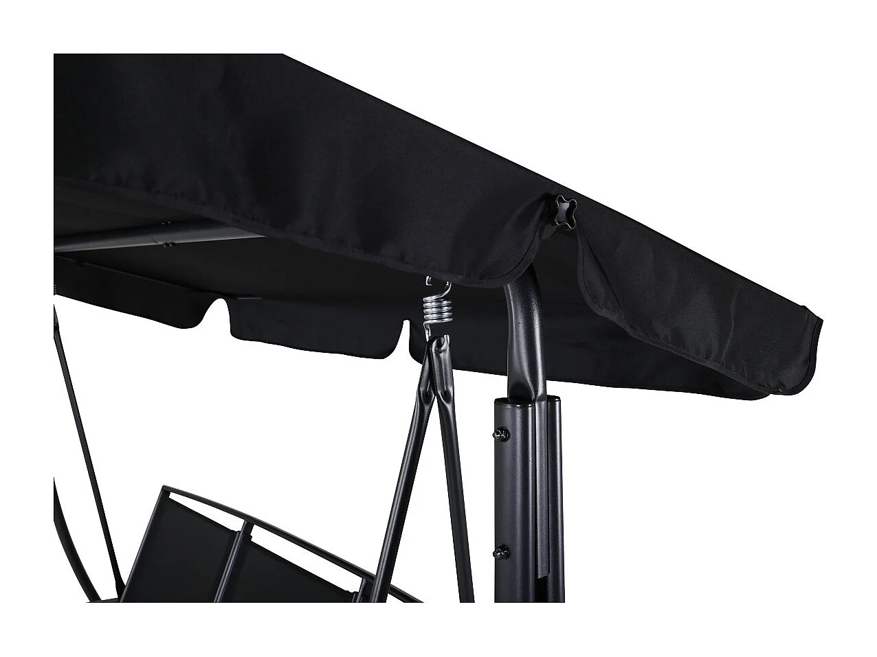 Balancelle de Jardin 3 Places "Madras" 160cm Noir