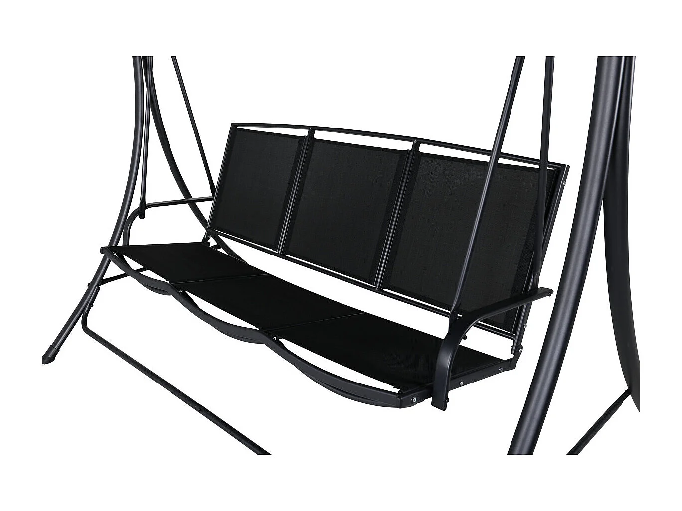 Balancelle de Jardin 3 Places "Madras" 160cm Noir