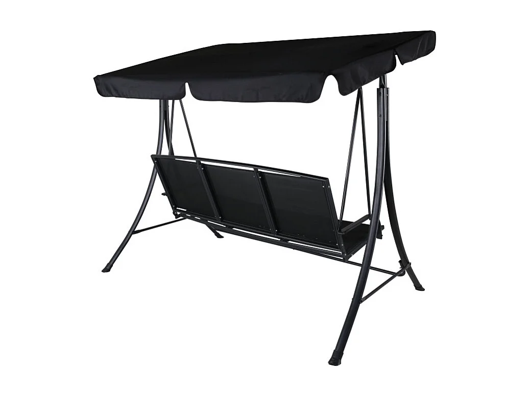 Balancelle de Jardin 3 Places "Madras" 160cm Noir