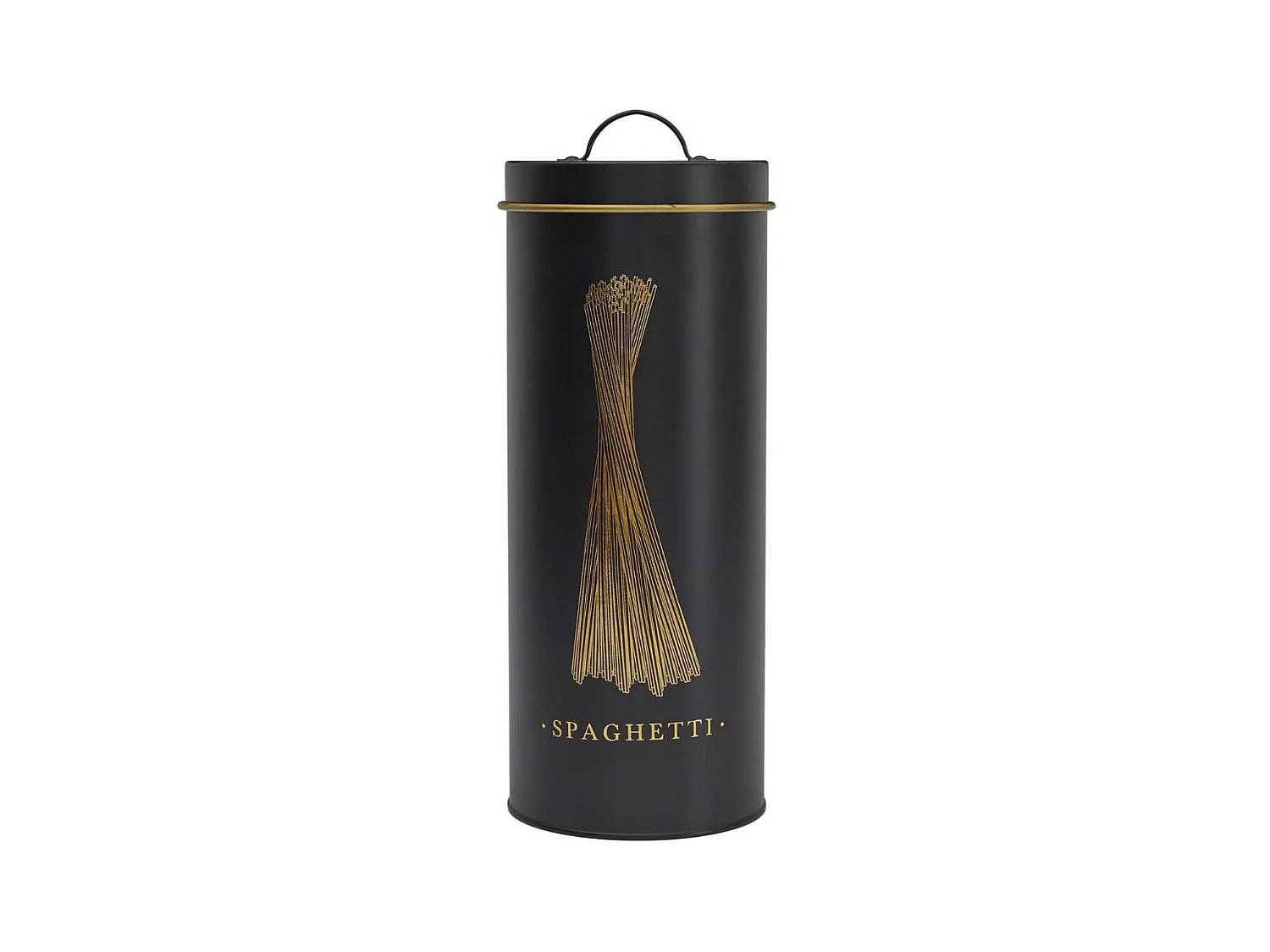 Boîte de rangement en métal noir et doré pour spaghettis - LUXOR