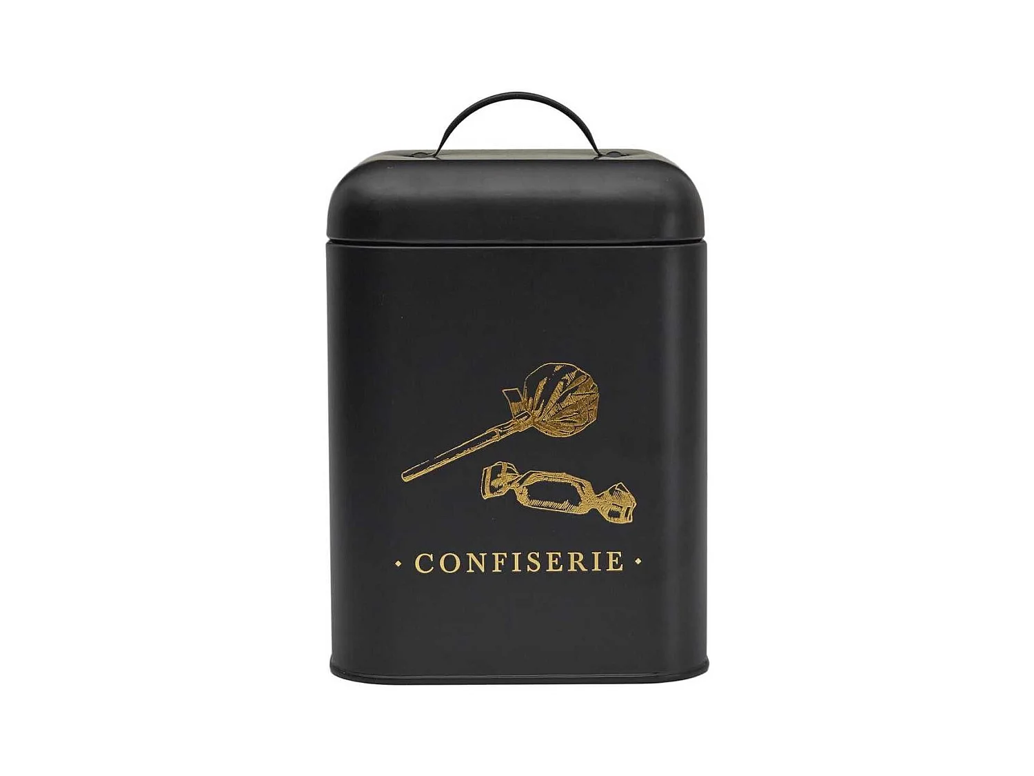 Boîte de rangement en métal noir et doré pour confiserie - LUXOR
