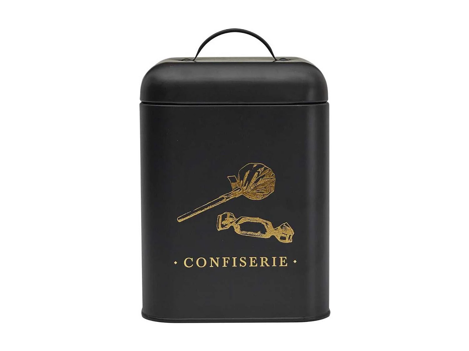 Boîte de rangement en métal noir et doré pour confiserie - LUXOR